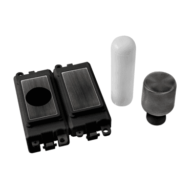 GM150BKBZ 2 Module Dimmer Mounting Kit with Black Insert in Matt Bronze