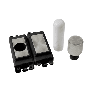 GM150BKSC 2 Module Dimmer Mounting Kit with Black Insert in Satin Chrome