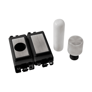 GM150BKSS 2 Module Dimmer Mounting Kit with Black Insert in Stainless Steel
