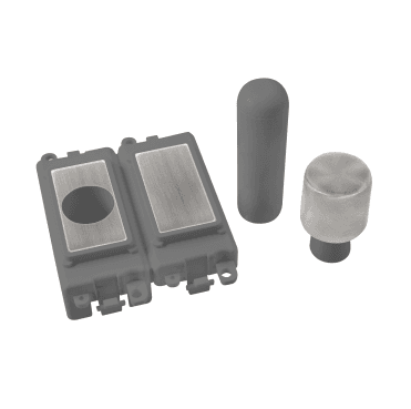 GM150GYSS 2 Module Dimmer Mounting Kit with Grey Insert in Stainless Steel