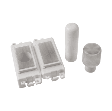 GM150PWSS 2 Module Dimmer Mounting Kit with White Insert in Stainless Steel