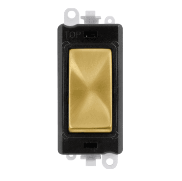GM2002BKSB 20A 2W Switch Module with Black Insert in Satin Brass