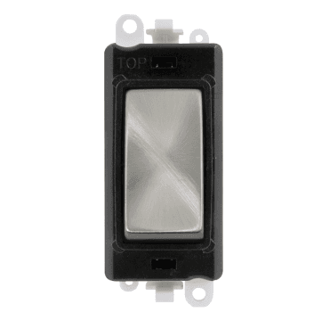 GM2002BKSC 20A 2W Switch Module with Black Insert in Satin Chrome