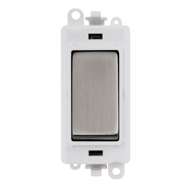 Click Switches and Sockets GM2002PWSS 20A 2W Switch Module with White Insert in  Stainless Steel