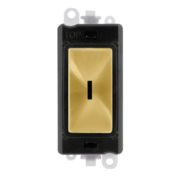 GM2003BKSB  20A 2W Keyswitch Module with Black Insert in Satin Brass