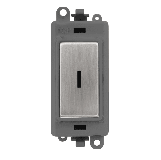 Click Switches and Sockets GM2003GYSS 20A 2W Keyswitch Module with Grey Insert in Stainless Steel