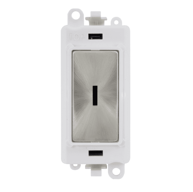 Click Switches and Sockets GM2003PWSC 20A 2W Keyswitch Module with White Insert in Satin Chrome