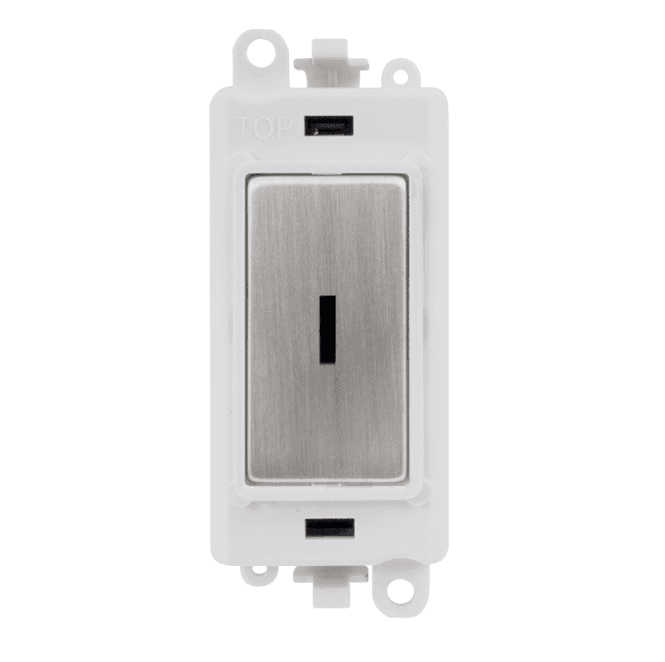 Click Switches and Sockets GM2003PWSS 20A 2W Keyswitch Module with White Insert in Stainless Steel
