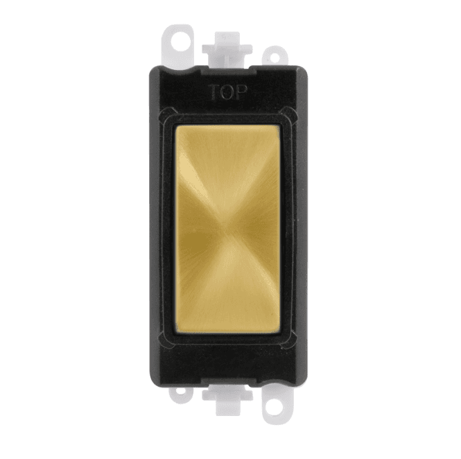 Click Switches and Sockets GM2008BKSB Blank Module with Black Insert in Satin Brass
