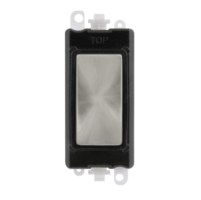 Click Switches and Sockets GM2008BKSC Blank Module with Black Insert in Satin Chrome