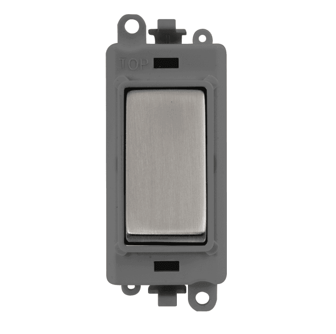 Click Switches and Sockets GM2008GYSS Blank Module with Grey Insert in Stainless Steel