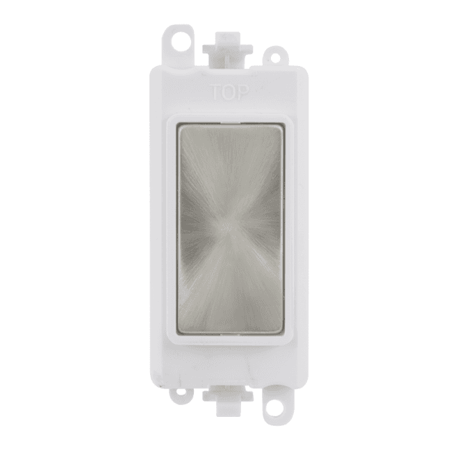 Click Switches and Sockets GM2008PWSC Blank Module with White Insert in Satin Chrome
