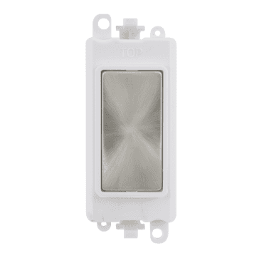 GM2008PWSC Blank Module with White Insert in Satin Chrome