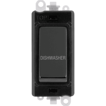 GM2018BKBN-DW 20A DP Switch Module marked "DISHWASHER" in Black Nickel