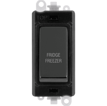 GM2018BKBN-FF 20A DP Switch Module marked "FRIDGE FREEZER" in Black Nickel