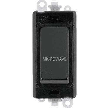GM2018BKBN-MW 20A DP Switch Module marked "MICROWAVE" in Black Nickel