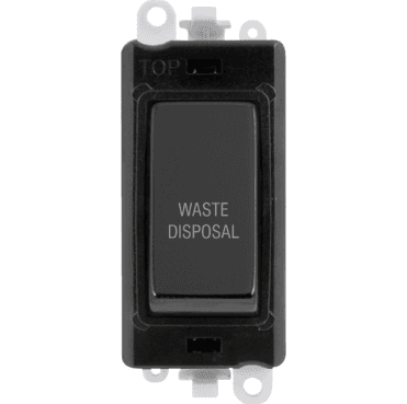 GM2018BKBN-WD 20A DP Switch Module marked "WASTE DISPOSAL" in Black Nickel