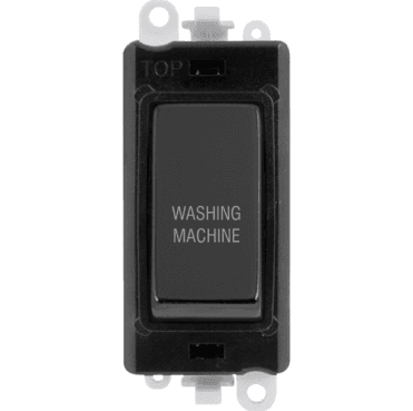 GM2018BKBN-WM 20A DP Switch Module marked "WASHING MACHINE" in Black Nickel