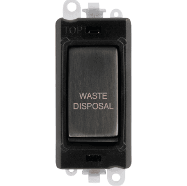 GM2018BKBZ-WD 20A DP Switch Module Marked "WASET DISPOSAL" in Matt Bronze