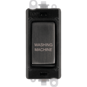 GM2018BKBZ-WM 20A DP Switch Module Marked "WASHING MACHINE" in Matt Bronze