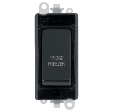 GM2018BKMB-FF 20A DP Switch Module marked "FRIDGE FREEZER" in Matt Black