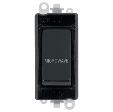 GM2018BKMB-MW 20A DP Switch Module marked "MICROWAVE" in Matt Black