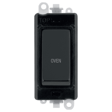 GM2018BKMB-OV 20A DP Switch Module marked "OVEN" in Matt Black