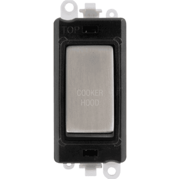 GM2018BKSS-CH 20A DP Switch Module marked "COOKER HOOD" with Black Insert in Stainless Steel