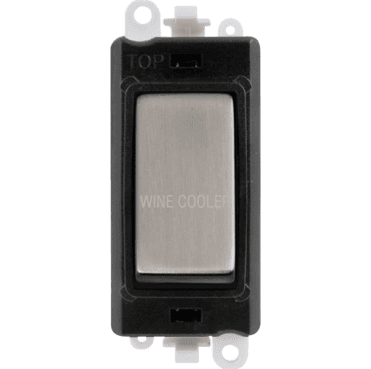 GM2018BKSS-WC 20A DP Switch Module marked "WINE COOLER" with Black Insert in Stainless Steel