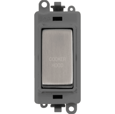 GM2018GYSS-CH 20A DP Switch Module marked "COOKER HOOD" with Grey Insert in Stainless Steel