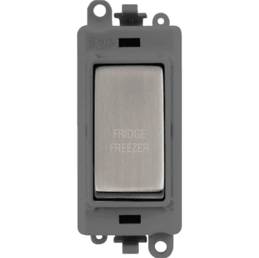 GM2018GYSS-FF 20A DP Switch Module marked "FRIDGE FREEZER" with Grey Insert in Stainless Steel