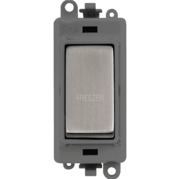 GM2018GYSS-FZ 20A DP Switch Module marked "FREEZER" with Grey Insert in Stainless Steel