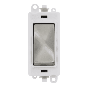 GM2018PWSC 20A DP Switch Module with White Insert in Satin Chrome