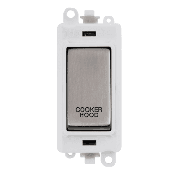 GM2018PWSS-CH 20A DP Switch Module marked "COOKER HOOD" with White Insert in Stainless Steel