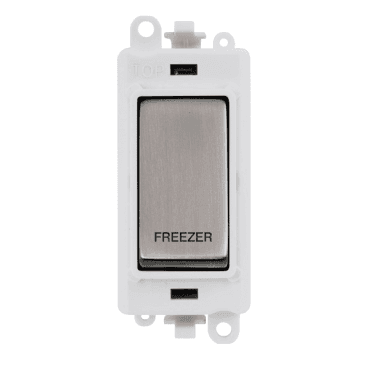 GM2018PWSS-FZ 20A DP Switch Module marked "FREEZER" with White Insert in Stainless Steel