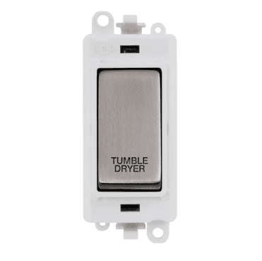 GM2018PWSS-TD 20A DP Switch Module marked TUMBLE DRYER" with White Insert in Stainless Steel