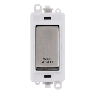 GM2018PWSS-WC 20A DP Switch Module marked "WINE COOLER" with White Insert in Stainless Steel