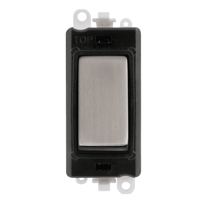 Click Switches and Sockets GM2028BKSS 20A Intermediate Switch Module with Black Insert in Stainless Steel