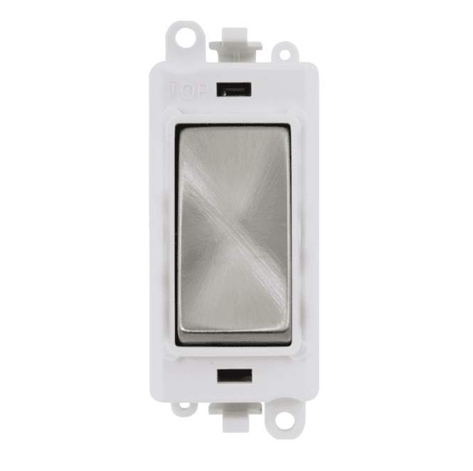 Click Switches and Sockets GM2028PWSC 20A Intermediate Switch Module with White Insert in Satin Chrome