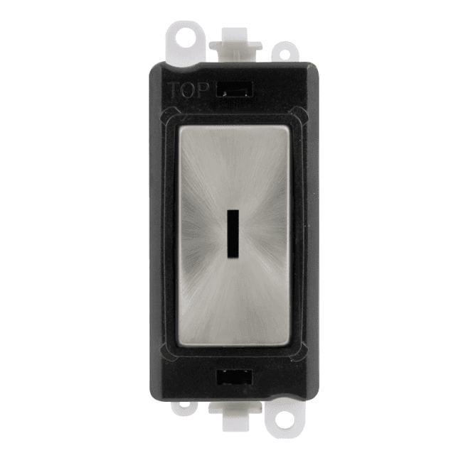 Click Switches and Sockets GM2029BKSC 20A Intermediate Keyswitch Module with Black Insert in Satin Chrome