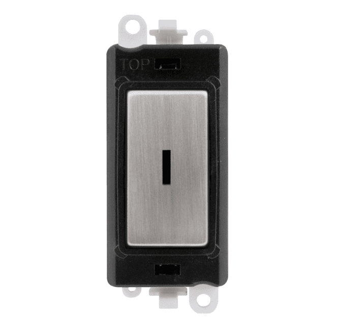 Click Switches and Sockets GM2029BKSS 20A Intermediate Keyswitch Module with Black Insert in Stainless Steel