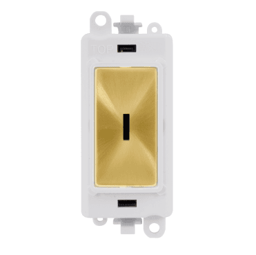 GM2029PWSB 20A Intermediate Keyswitch Module with White Insert in Satin Brass