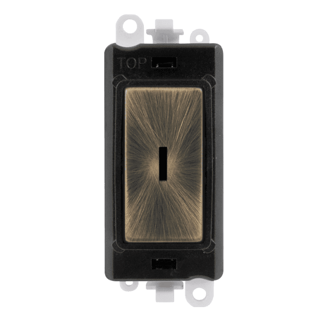 Click Switches and Sockets GM2046BKAB 20A DP Keyswitch Module in Antique Brass