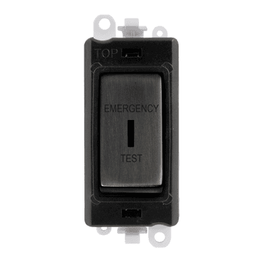 GM2046BKBZET 20A DP Keyswitch Module Marked "EMERGENCY TEST" with Black Insert in Matt Bronze