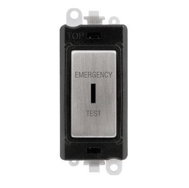 GM2046BKSSET 20A DP Keyswitch Module marked "EMERGENCY TEST" with Black Insert in Stainless Steel
