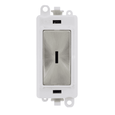 GM2046PWSC 20A DP Keyswitch Module with White Insert in Satin Chrome