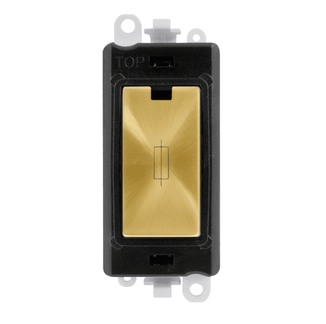 Click Switches and Sockets GM2047BKSB 13A Fused Connection Module with Black Insert in Satin Brass