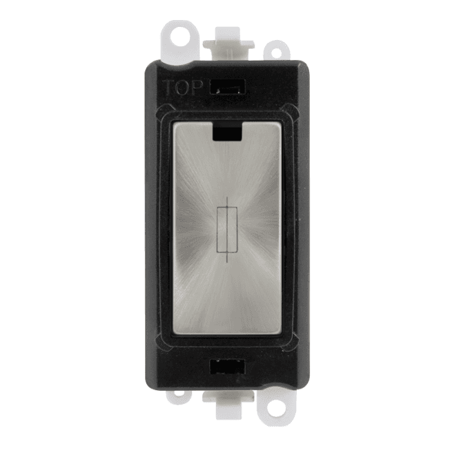 Click Switches and Sockets GM2047BKSC 13A Fused Connection Module with Black Insert in Satin Chrome