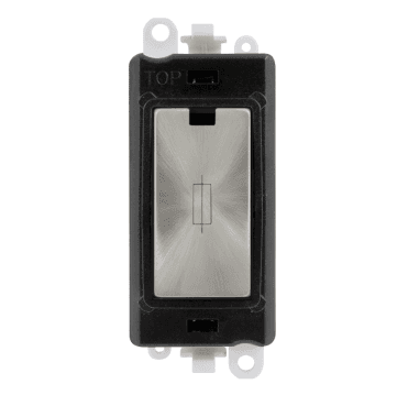 GM2047BKSC 13A Fused Connection Module with Black Insert in Satin Chrome