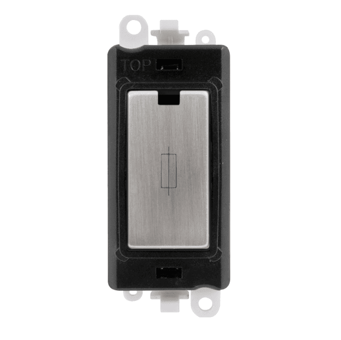 Click Switches and Sockets GM2047BKSS 13A Fused Connection Module with Black Insert in Stainless Steel
